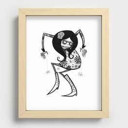Boogie Bones Recessed Framed Print | Skeleton, Pattern, Music, Retro, Floral, 60S, Girl, Flowers, Spider, Dance 