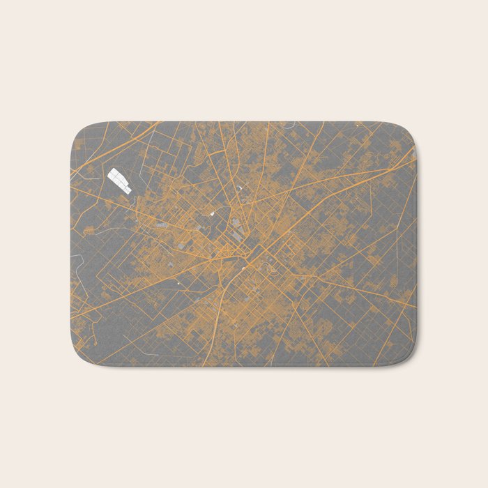 Faisalabad City Map of Punjab, Pakistan Bauhaus Bath Mat by deMAP