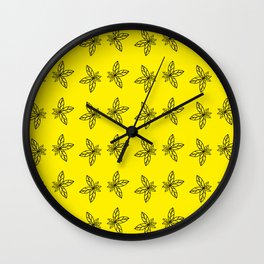 Nature Abstract Yellow Pattern Wall Clock