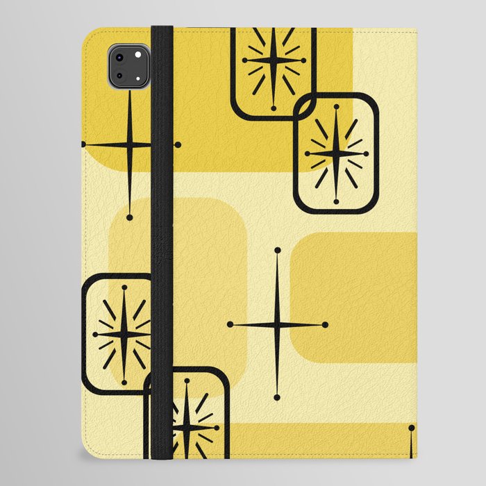 Mid Century Modern Sputnik Cards Yellow iPad Folio Case
