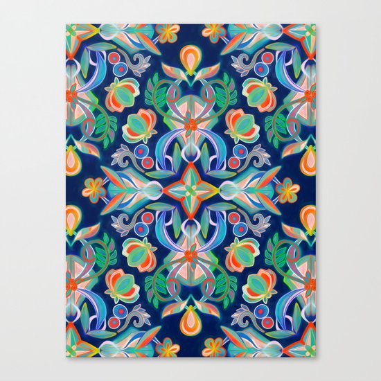 Boho Navy and Brights Canvas Print