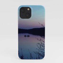 Canoeing at sunset iPhone Case