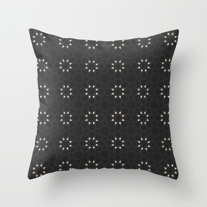 Modern Geometric Moroccan Tiles Pattern Black and white Throw Pillow