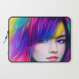 Rainbow Girl Pretty Girl Graphic Modern Design Laptop Sleeve