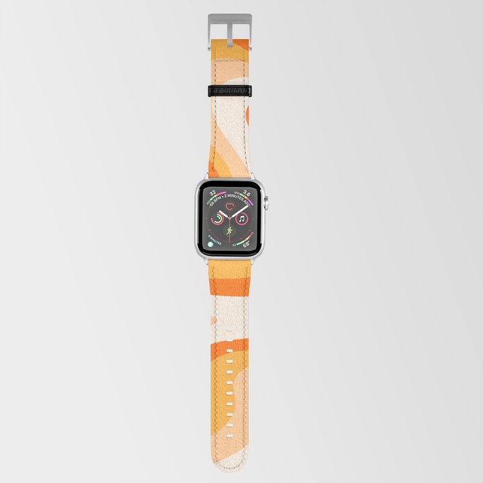 Liquid Swirl Retro Abstract Pattern contemporary in Tangerine orange Apple Watch Band