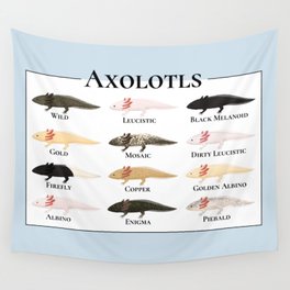 Types of Axolotls Wall Tapestry
