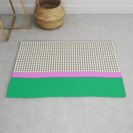Ice cream Pink & Candy Green Colour Block Check Pattern Area & Throw Rug