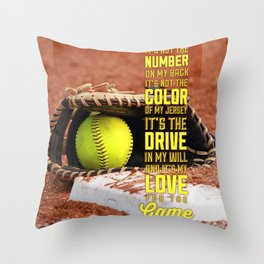 Softball - My Love For Softball Game  Throw Pillow