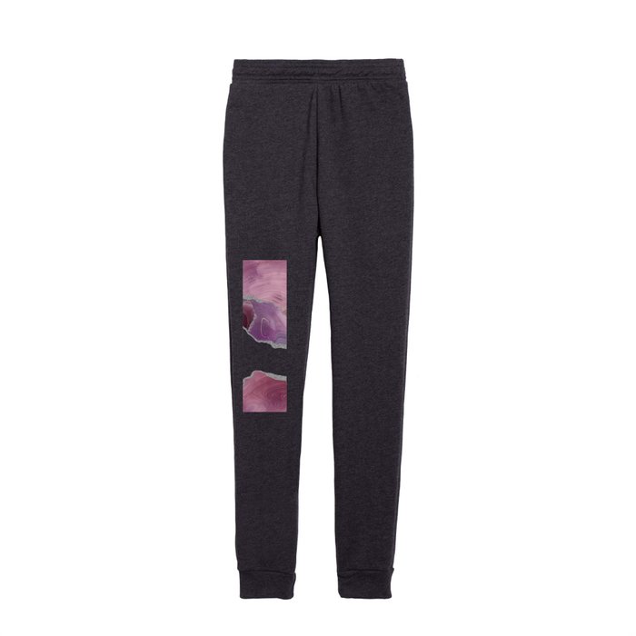 Mauve & Silver Agate Texture 07 Kids Joggers