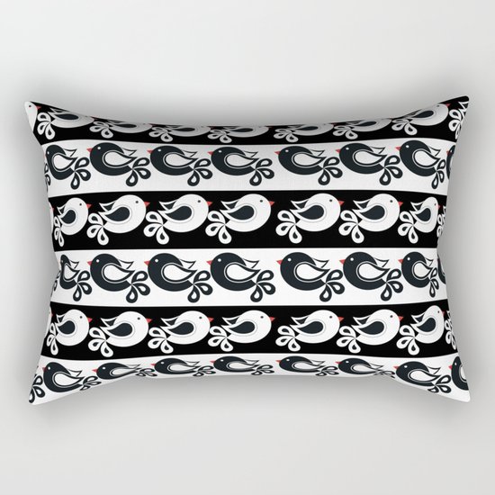 black and white birds Rectangular Pillow