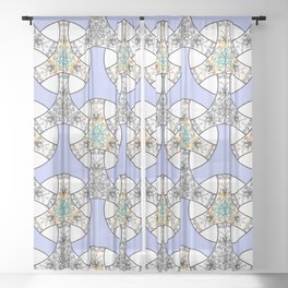 Colorful seamless mosaic interlacing stripes pattern Sheer Curtain