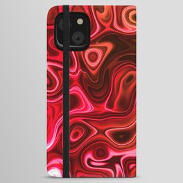 Red Wooden Pattern iPhone Wallet Case