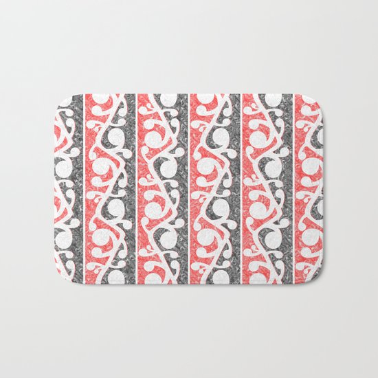 Maori Kowhaiwhai Distressed Pattern Bath Mat