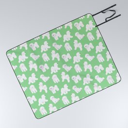 Bichon Frise Pattern (Green Background) Picnic Blanket