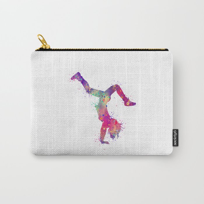 Hip-Hop Girl 3 Art Colorful Purple Watercolor Gift Hip-Hop Dance Art Hip-Hop Dancer Choreography Art Carry-All Pouch