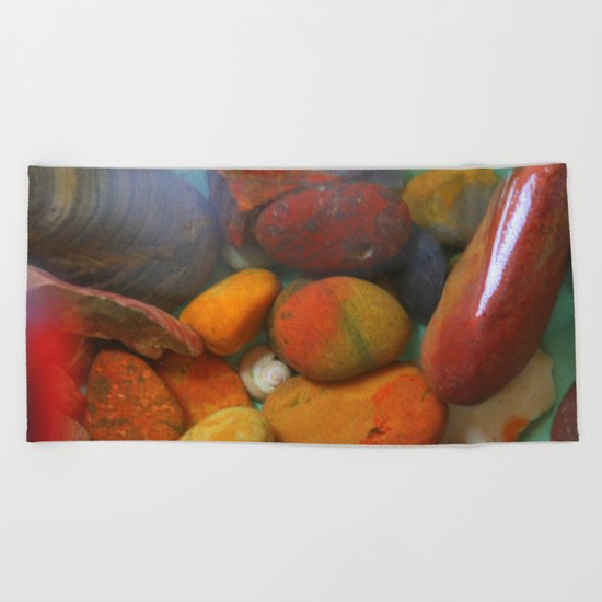 Colorful stones Beach Towel