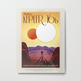 Retro Space Travel Poster NASA-Kepler-16. Metal Print