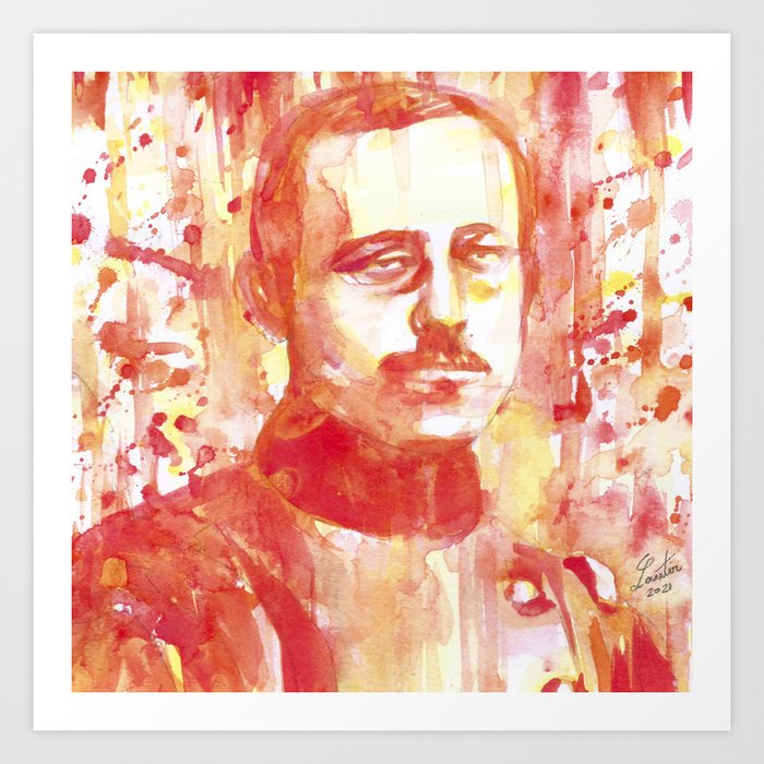 MAX STIRNER watercolor portrait Art Print