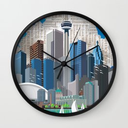 Toronto Skyline wide Wall Clock