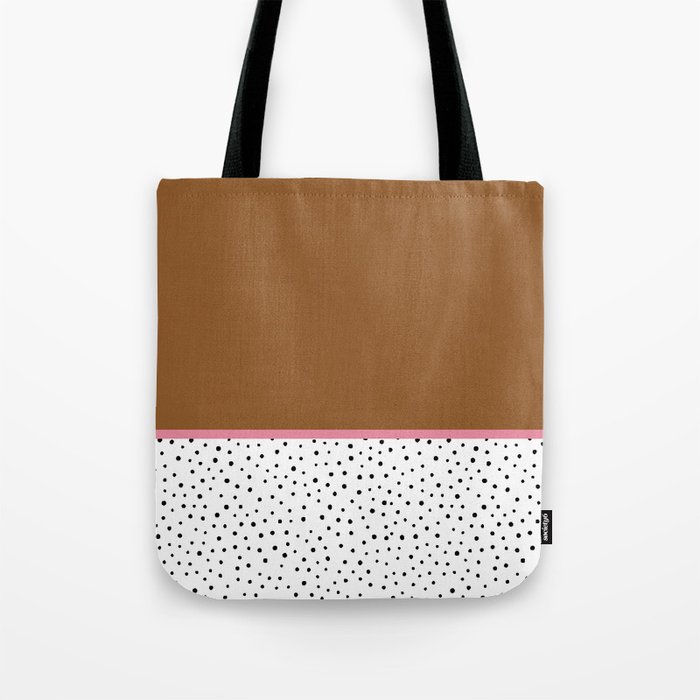 Afghan Tan + Carissma Pink + Polka Dots Composition  Tote Bag