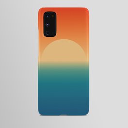 Sunset and Sea, Minimalist Retro Gradient 70s Sun Android Case