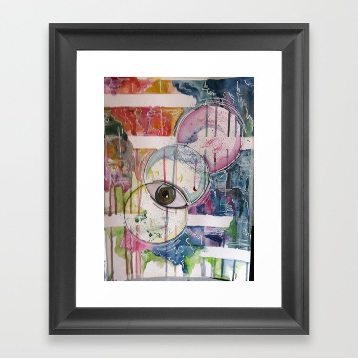 It's an eye. And three colorful circles.  Framed Art Print