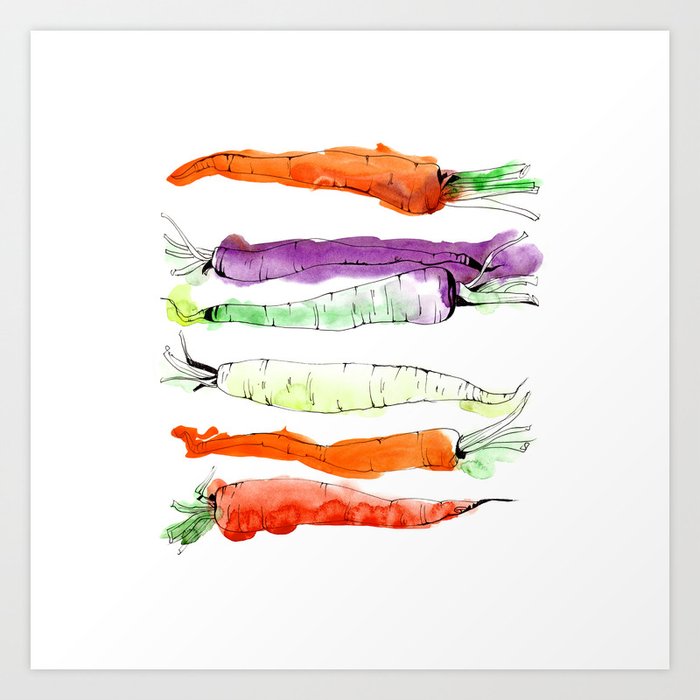 Rainbow Gardens: Carrots Art Print