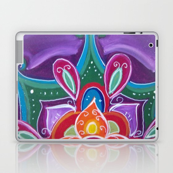 mandala violet, plants,modern art,colorful Laptop & iPad Skin