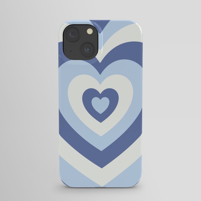 Denim Blue Layered Hearts iPhone Case