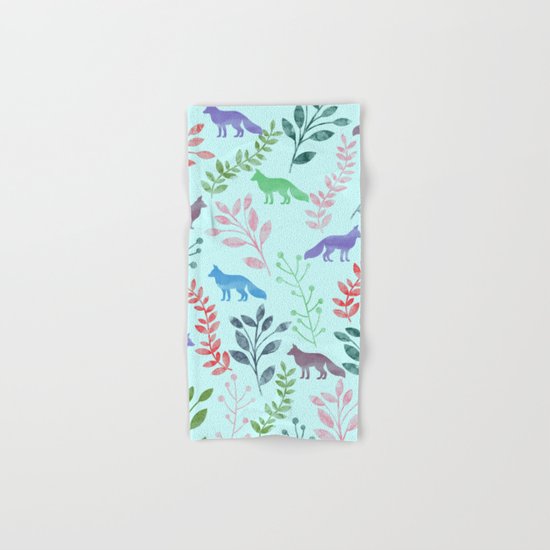 Watercolor Floral & Fox Hand & Bath Towel