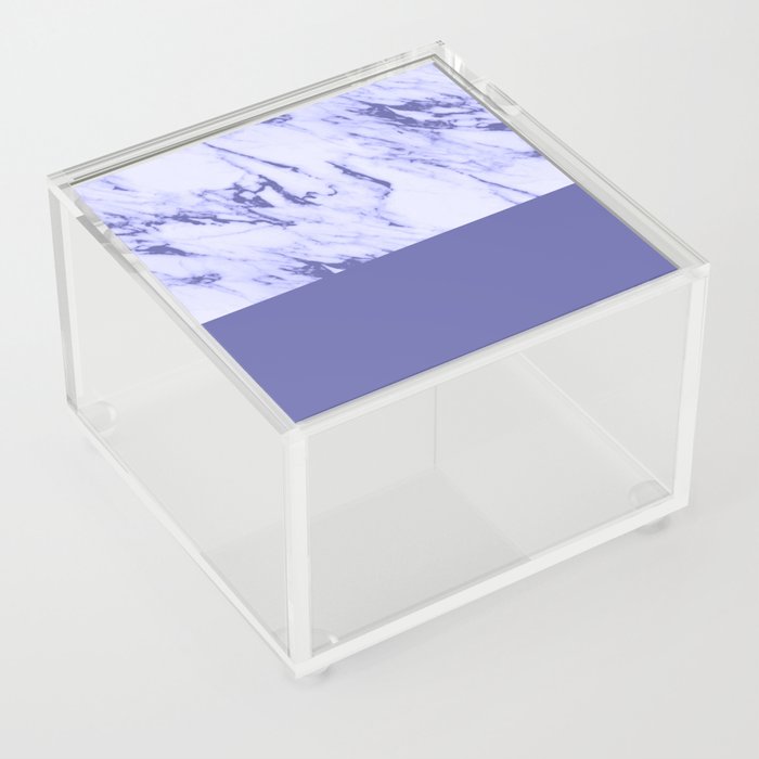 Very Peri 2022 Color Of The Year Periwinkle White Marble Acrylic Box