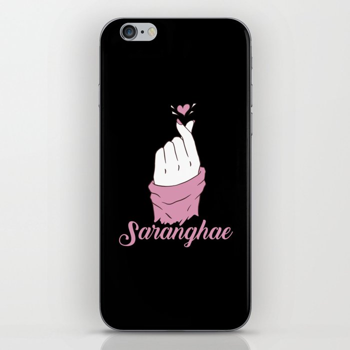 Saranghae Korean Love Heart K Pop Heart Finger iPhone Skin