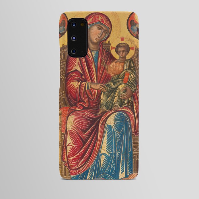 Madonna and Child on a Curved Throne, 13th Century Byzantine Painting Android Case