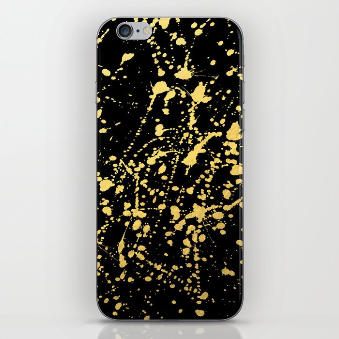 Splat Gold on Black iPhone Skin