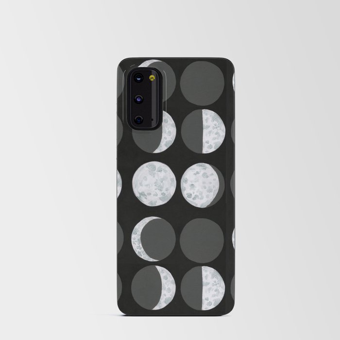 Moon Phases - Black Android Card Case