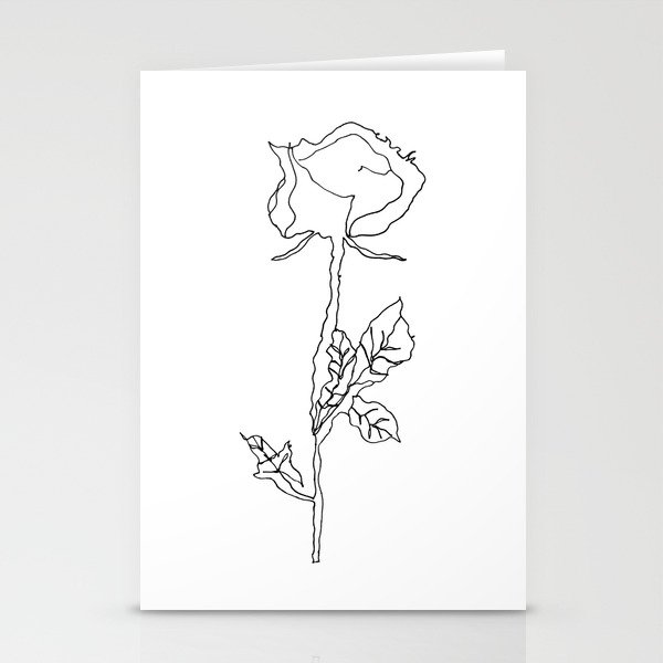 long stem rose Stationery Cards
