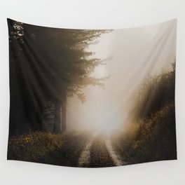 Mountain Forest Foggy PNW Wall Tapestry