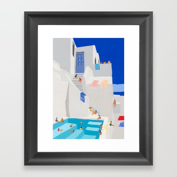 Santorini Sun Framed Art Print