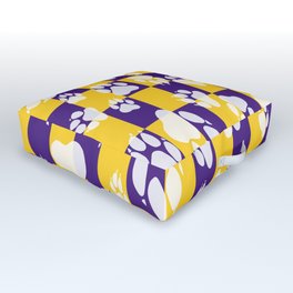 Tiger Claws on Purple and Gold Checker Pattern Digital Design Outdoor Floor Cushion