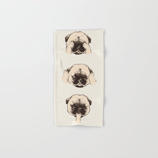 No Evil Pug Hand & Bath Towel