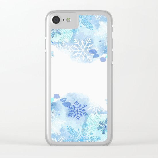 Snowflakes Clear iPhone Case