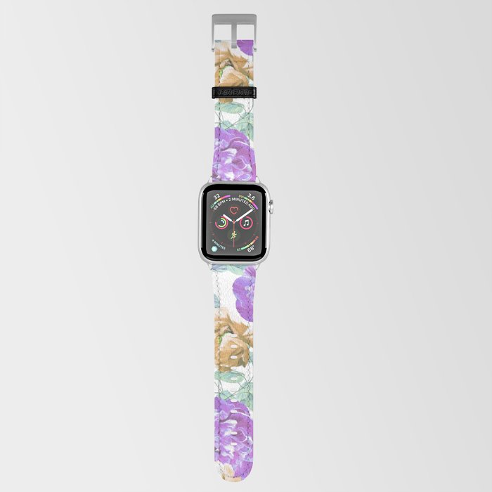 Abstract Purple Orange Lavender Mint Floral Apple Watch Band