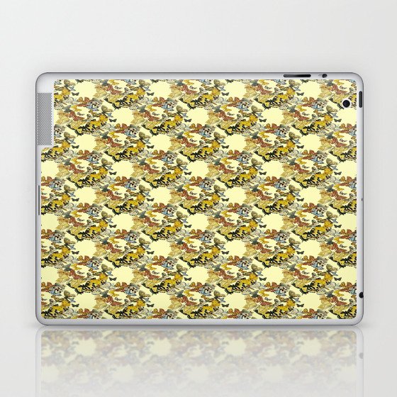 A Swarm Of Vintage Butterflies Nature Pattern On Cream Laptop & iPad Skin