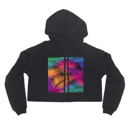 Tropical Palm Leaves Rainbow Color Contemporary Art Hoody