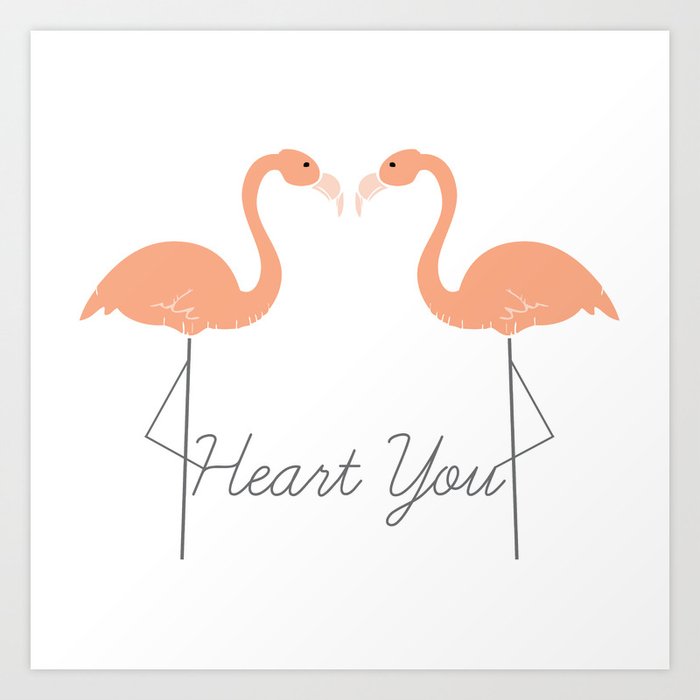 heart flamingo clipart