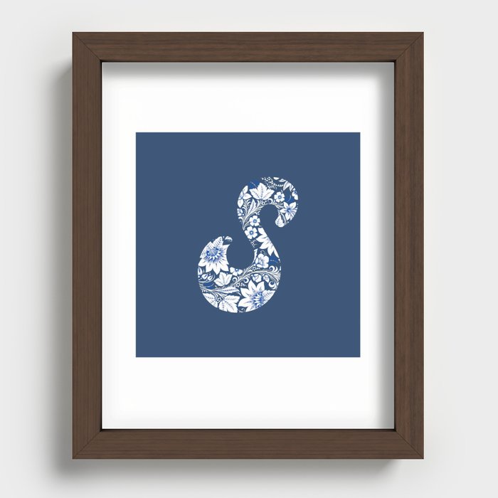 Chinese Element Blue - S Recessed Framed Print