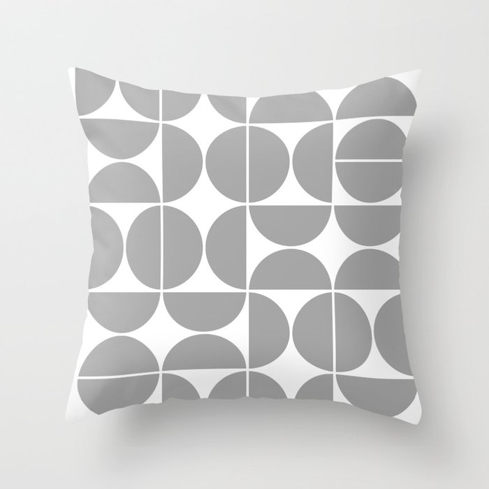 Mid Century Modern Geometric 04 Grey Throw Pillow
