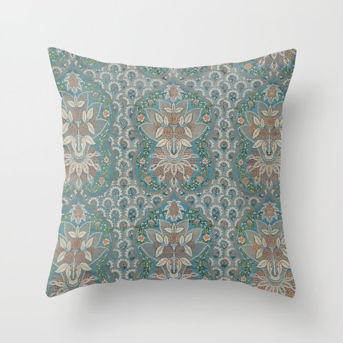 Antique French Lace Pattern Silk Throw Pillow