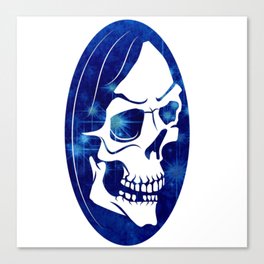 Blue Hooded Skull Canvas Print