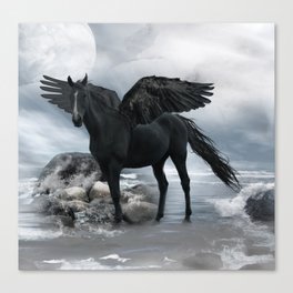 Black Pegasus Canvas Print